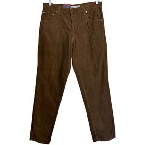 Vintage 90's Bugle Boy 750 Gold Crest Corduroy Brown Pants 36X32 Tapered Leg NWT